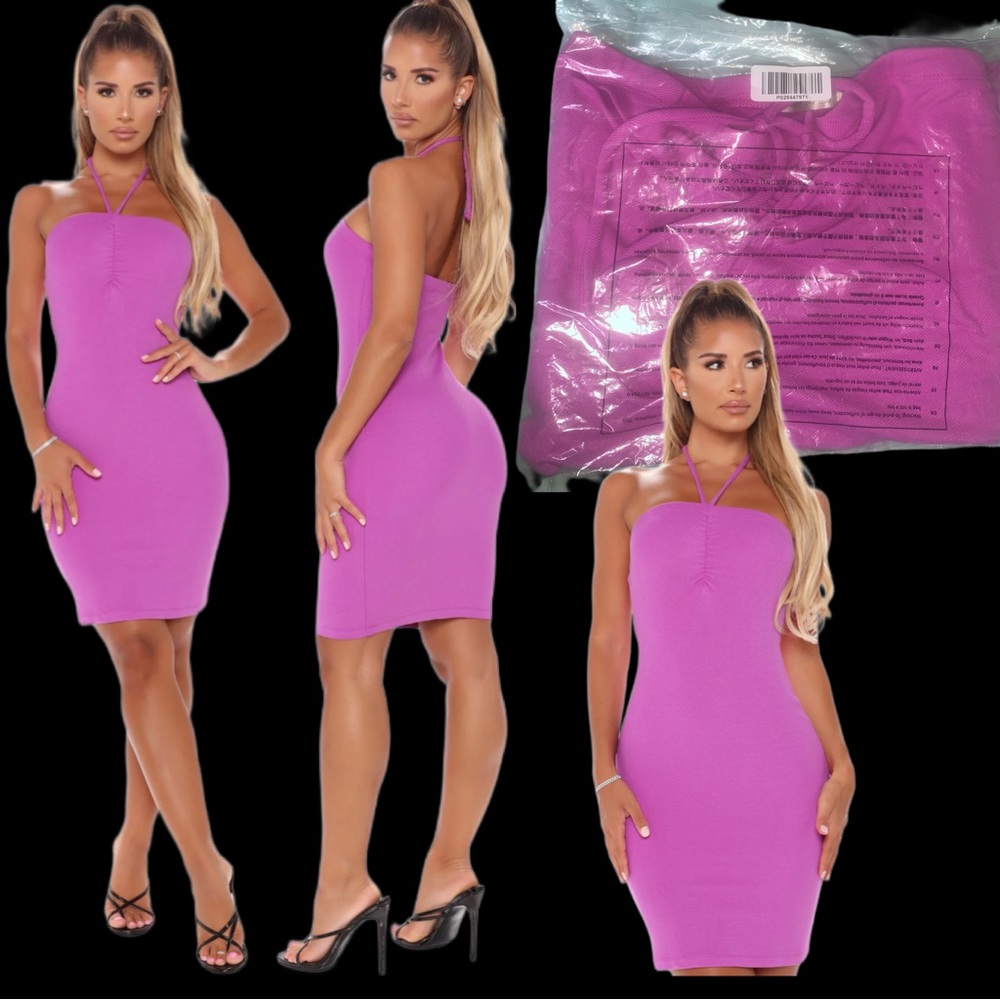 Magenta Halter Dress